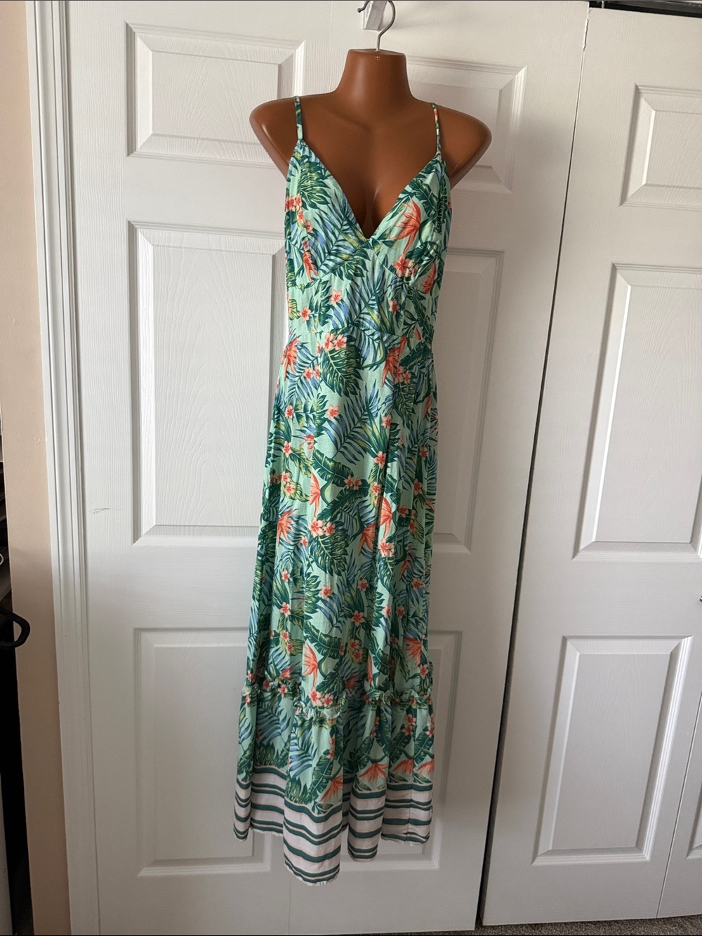 Milk & Honey Floral Maxi Dress in Mint and Coral